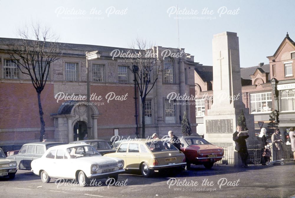 Library and War Memorial, Market Place, Ilkeston, c 1970s