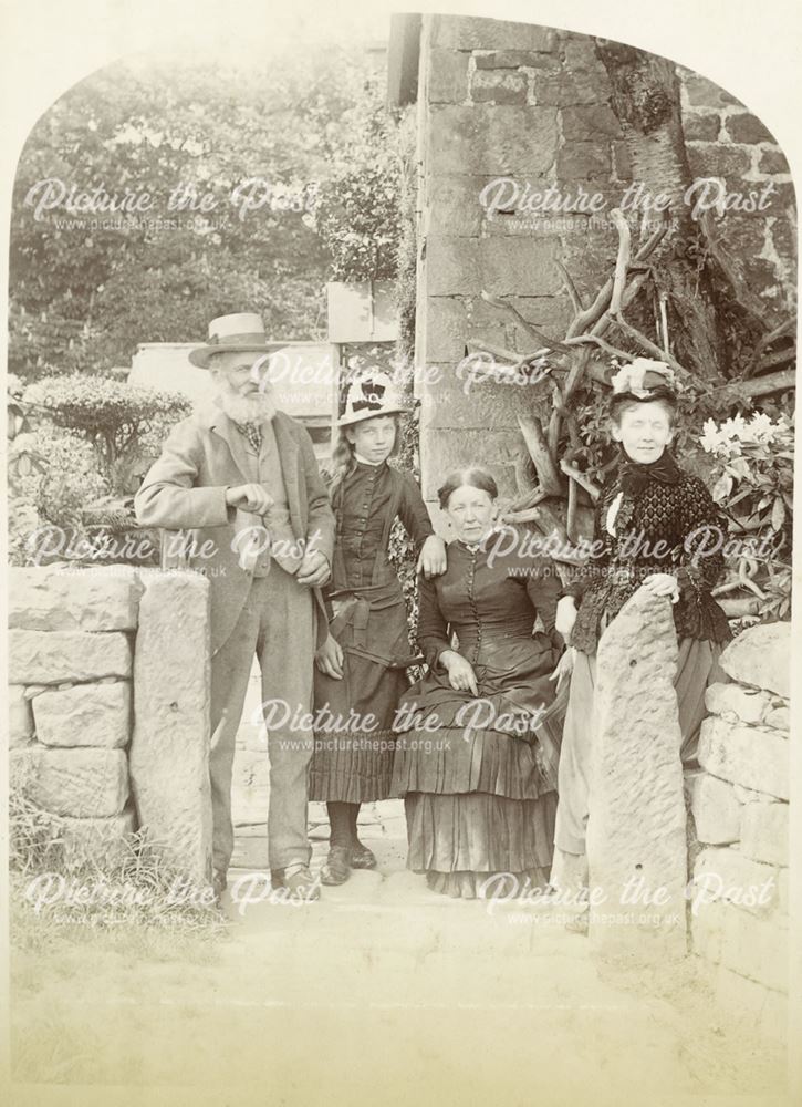 Taylor or Wilmot family at Sabine Hay, Warrencarr, nr Darley Dale, 1880s-1890s