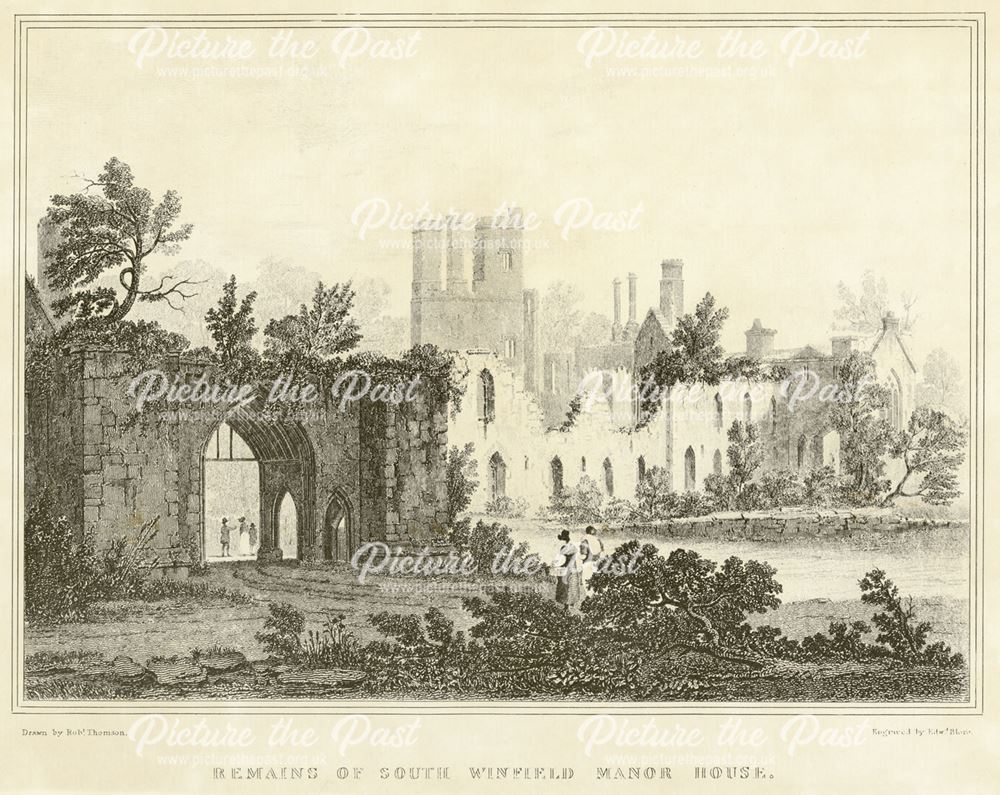 Remains of Wingfield Manor, South Wingfield, c 1800s