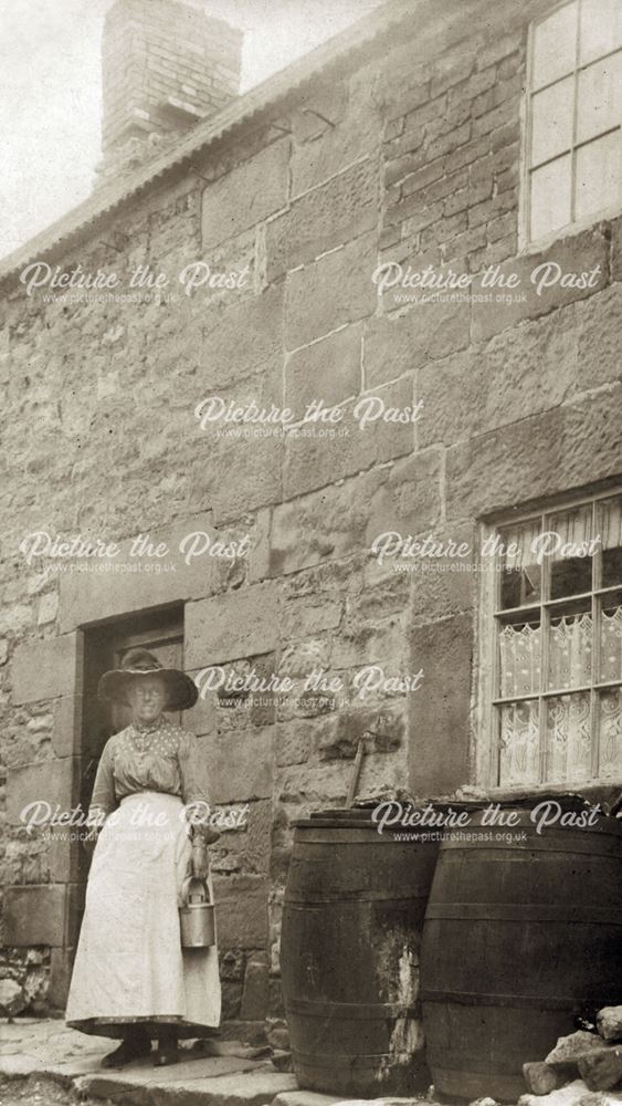 Unknown Lady in front of House in Wensley, c 1890s