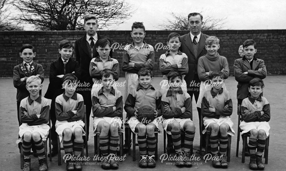 Football Team, North WIngfield Junior School, Chesterfield Road, North Wingfield, c 1950s?