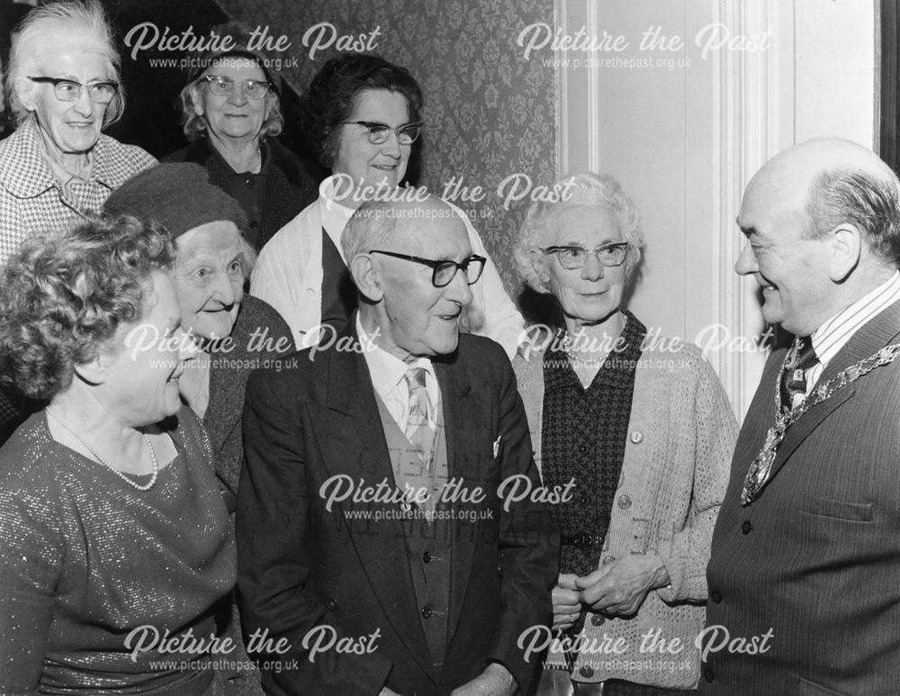 Group talking to the Mayor, Ashover, c 1970s-80s