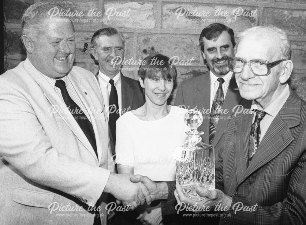 Mr Clem Dimbleby Receiving his Retirement Present, Village Hall, Ashover, 1995