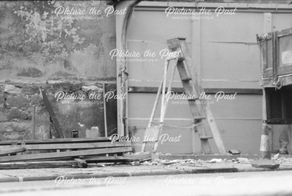 Removal of bus shelter on Harrison Drive, Wirksworth, 1987