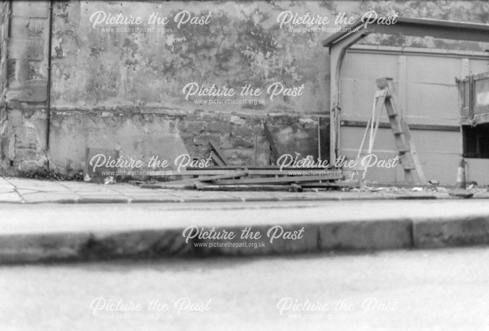 Removal of bus shelter on Harrison Drive, Wirksworth, 1987