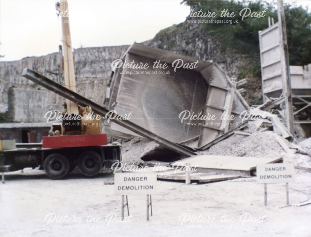 Demolition at Middle Peak Quarry, Wirksworth, c 1995