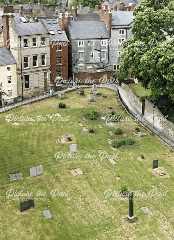 West corner of St. Mary's Churchyard, Wirksworth, c 1980s