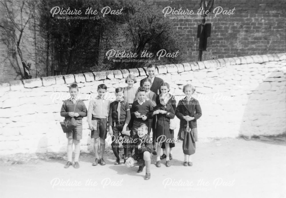 Children outside House , Plaistow Green, Crich, 1950s
