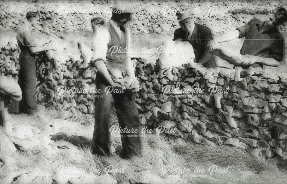 Stone Walling, Derbyshire, c 1930