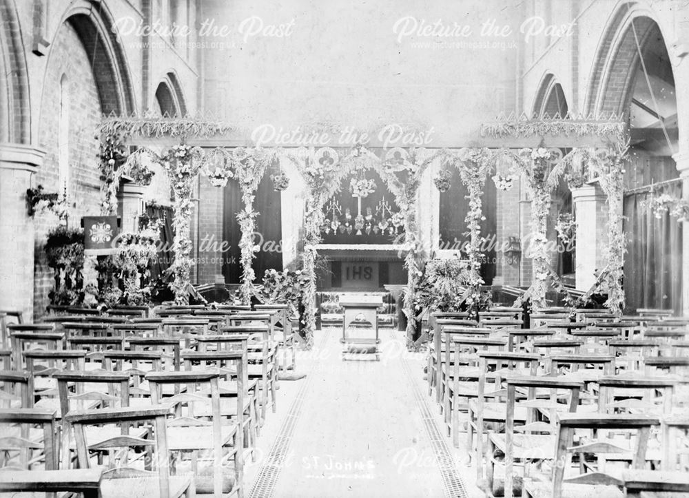 Interior of St John's Church, Ilkeston, pre-1910