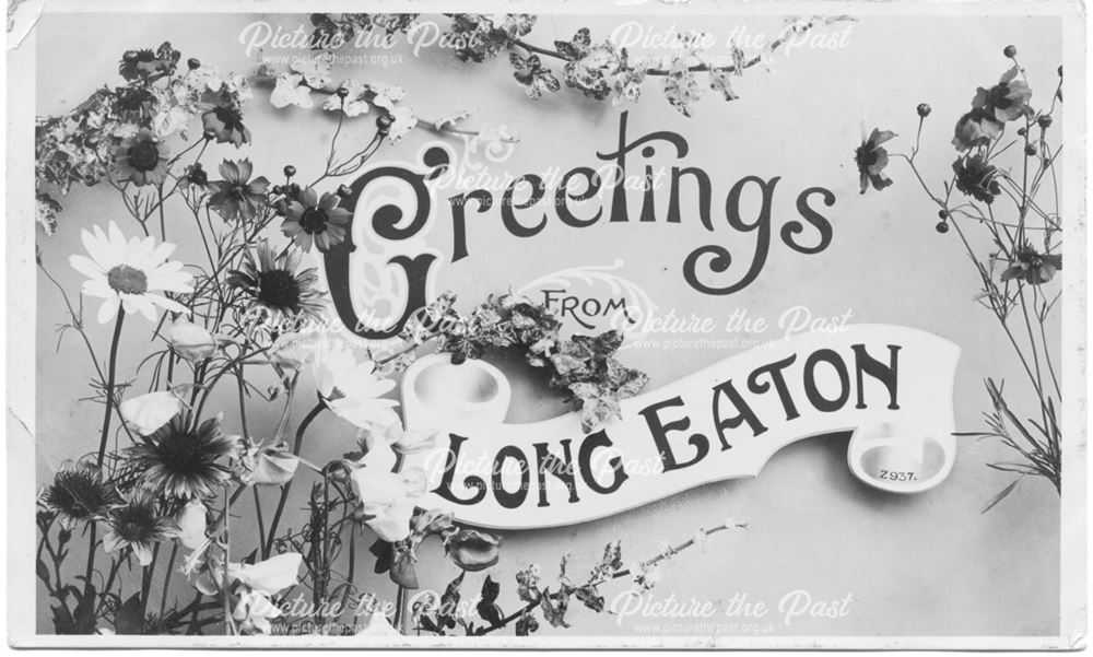 'Greetings from Long Eaton', Greetings Card, c 1900s