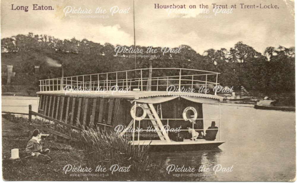 Merry Maid' Houseboat on the Trent, Long Eaton, c 1900s