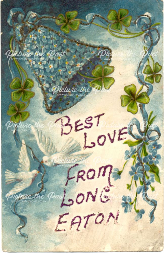 'Best Love from Long Eaton' Post Card, c 1900s