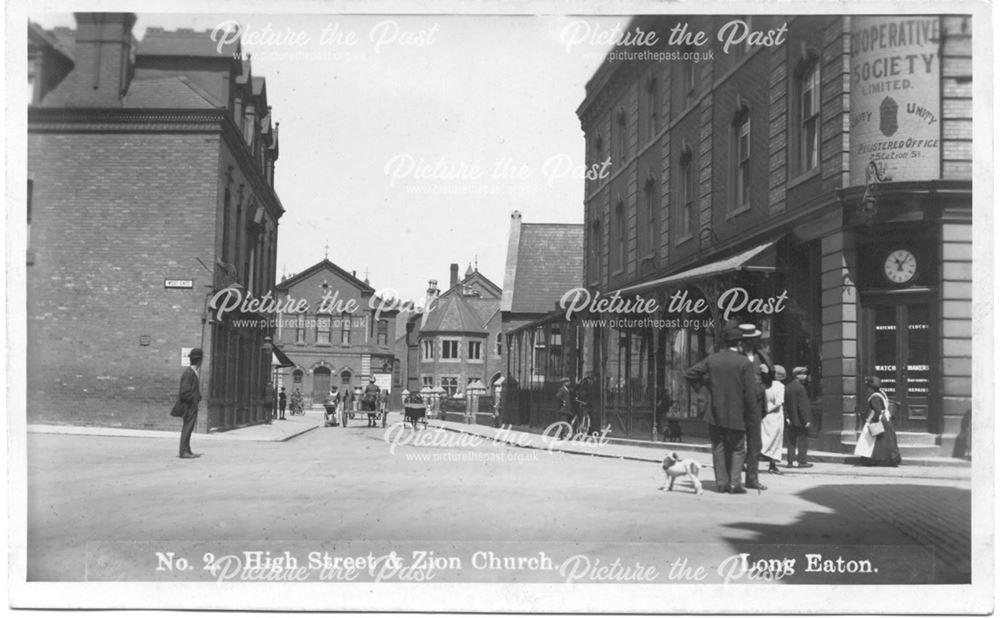 High Street and Zion Church, Long Eaton, c 1910s