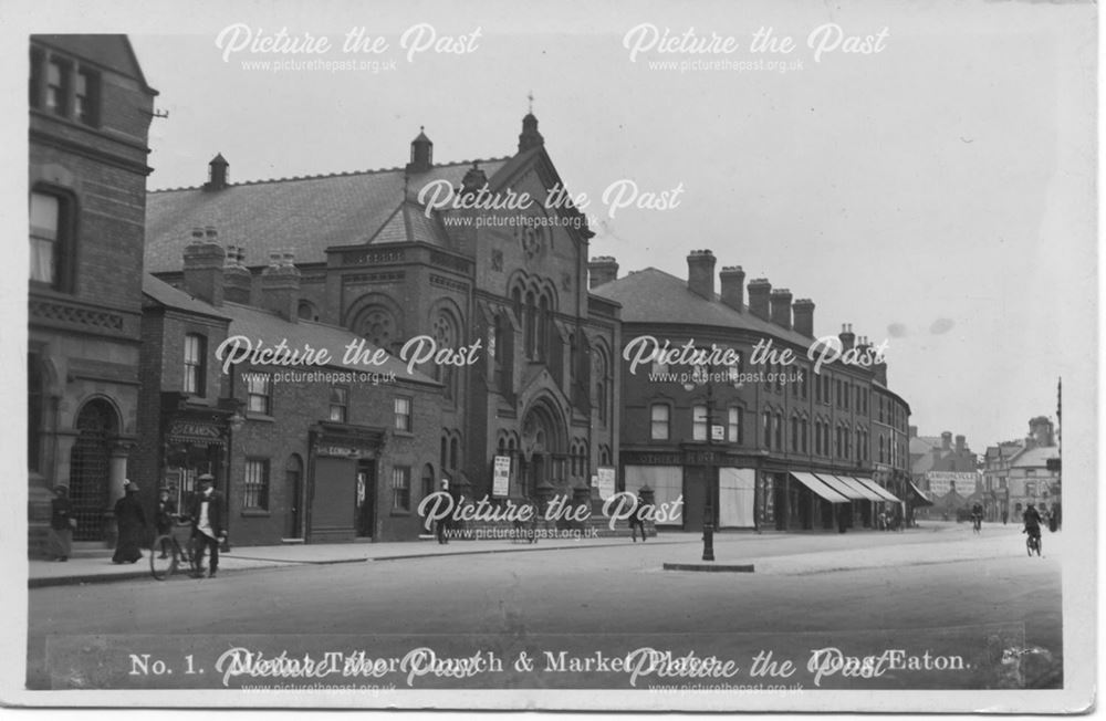 Mount Tabor Church and Market Place, Long Eaton, c 1910s-1920s