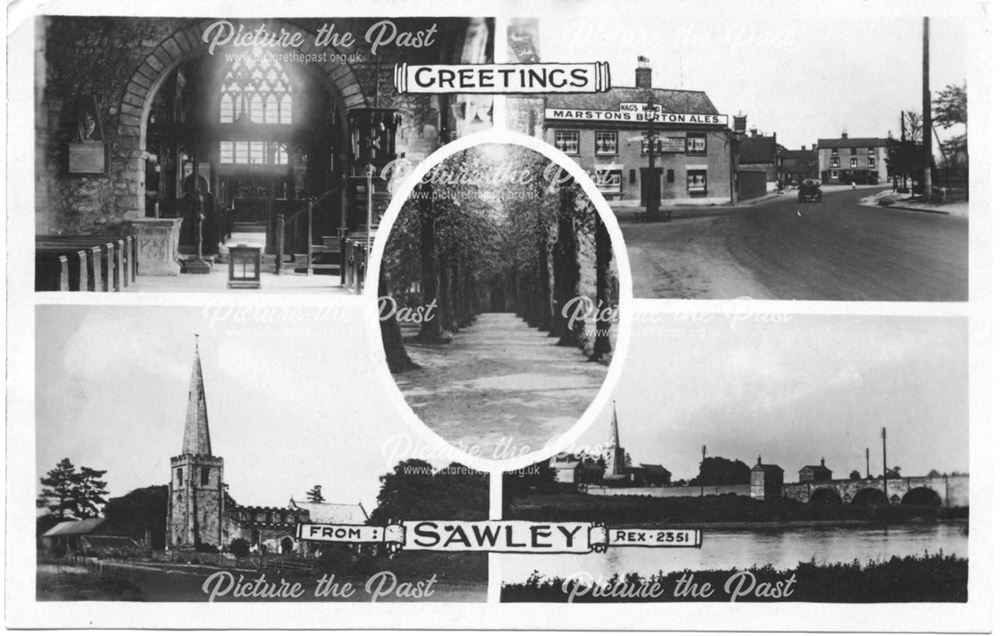 Greetings from... Five Views of Old Sawley, c 1930s