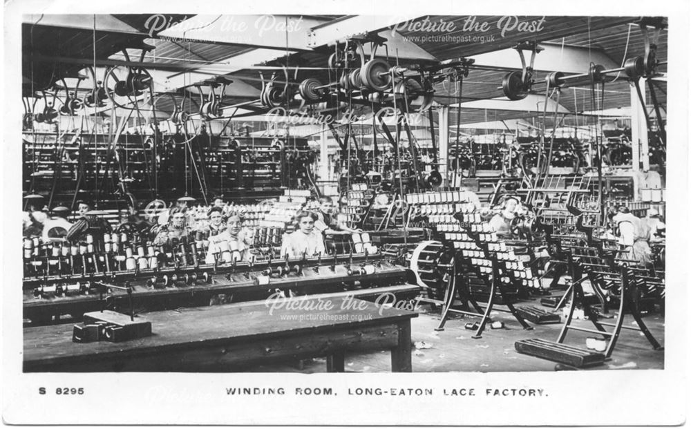 Winding Room, Lace Factory, Long Eaton , c 1910-15