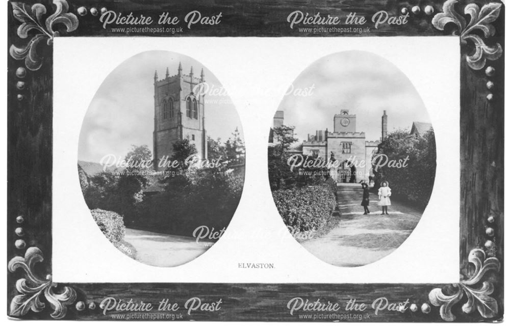 Views of Elvaston Castle and St. BartholomewÆs Church, Elvaston, c 1900