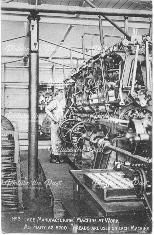 A Leavers lace machine, Unknown Lace factory, Long Eaton, c 1900s