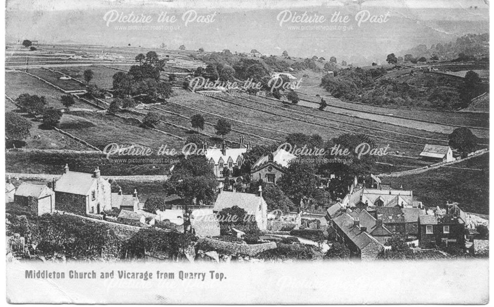 Church and Vicarage, Middleton-by-Wirksworth, c 1905