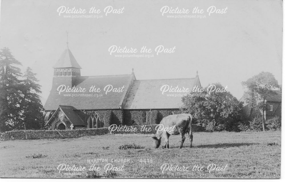 St Giles' Parish Church, Pearl Bank, Marston Montgomery, c 1900