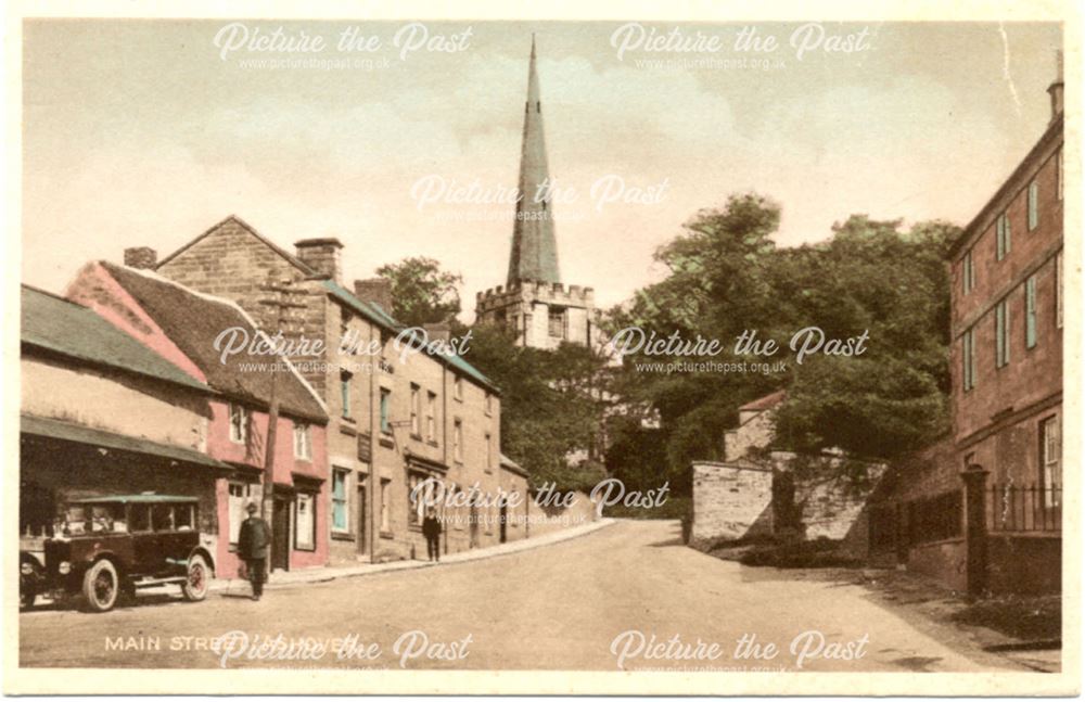 Church Street and All Saints' Church, Ashover, c 1910s