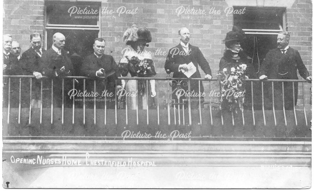 Opening nurses' home at the Royal Hospital, Durrant Road, Chesterfield, c 1900s