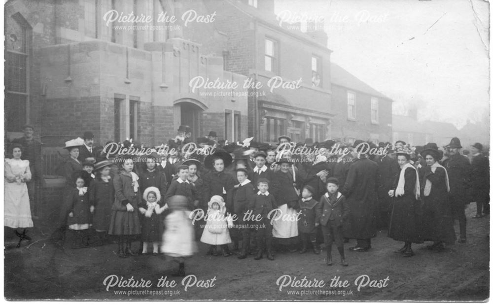 Crowd outside a chapel? Long Eaton c 1910