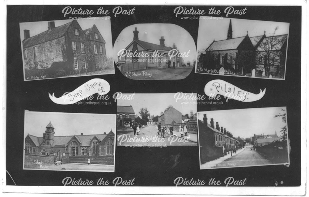 Multiview postcard, Pilsley, c 1910 ?