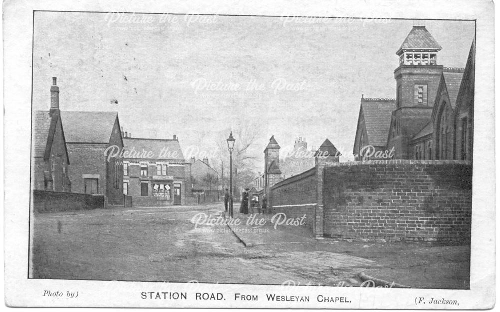 Station Road from Wesleyan Chapel, Pilsley, c 1910 ?