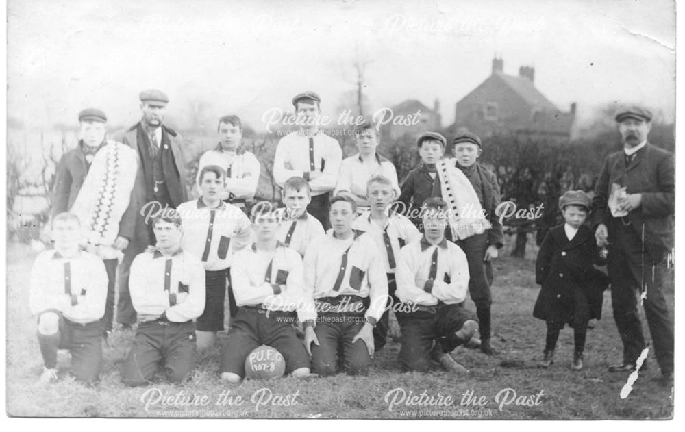 Football team. P.U.F.C. (Pinxton/Pilsley Football Club?)