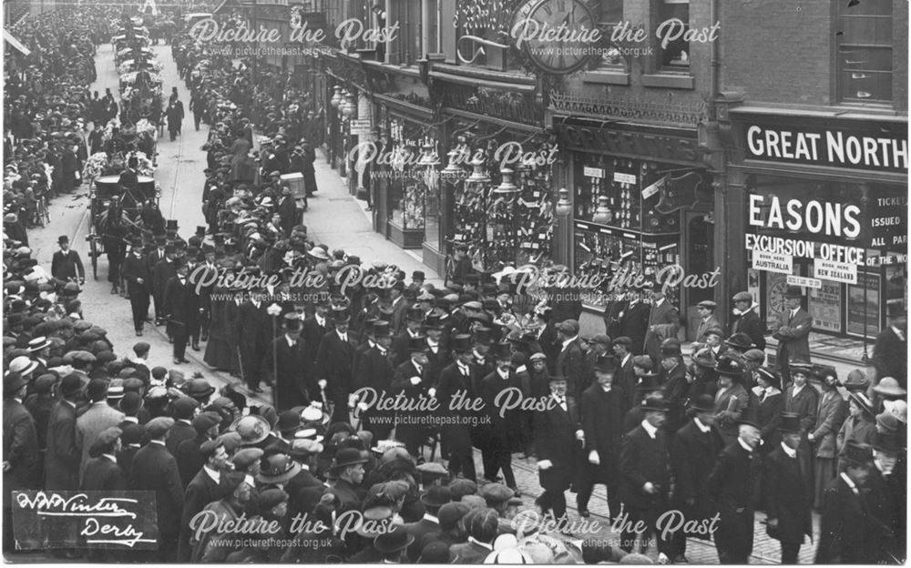 Kings visit to Derby, Cornmarket / Market Place? c 1900s