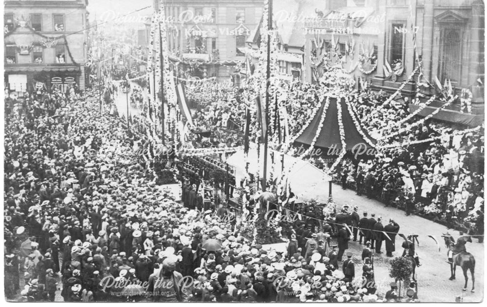 Kings Visit - Parade down Cornmarket to Market Place, Derby, c 1900