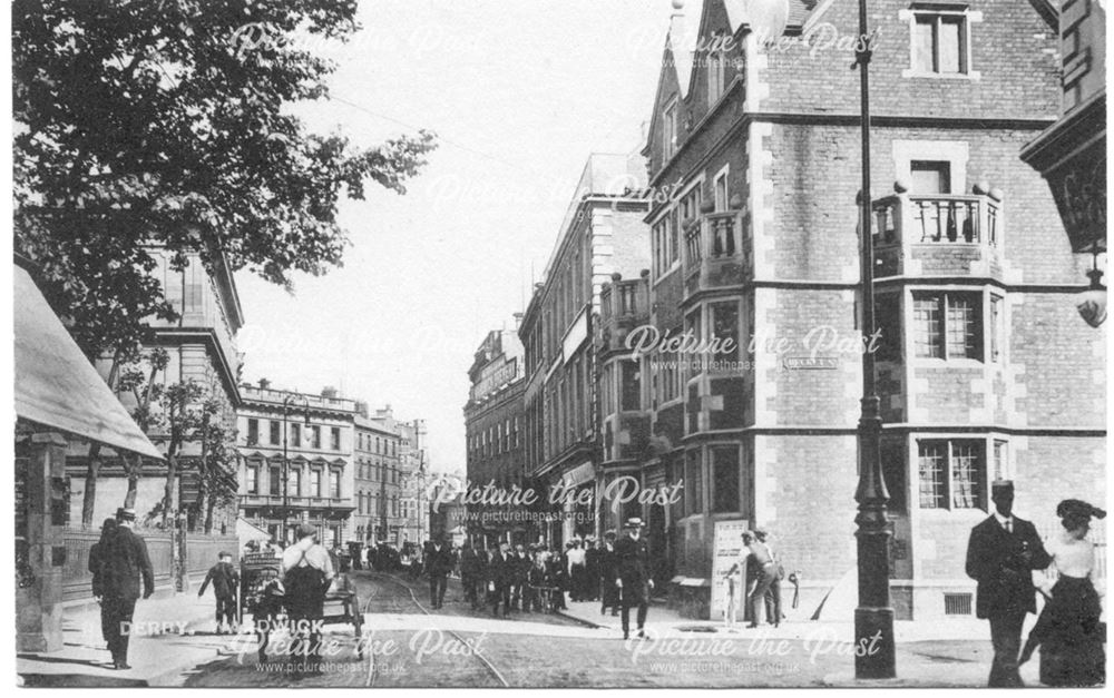 Wardwick Looking South-East, Derby, c 1900s