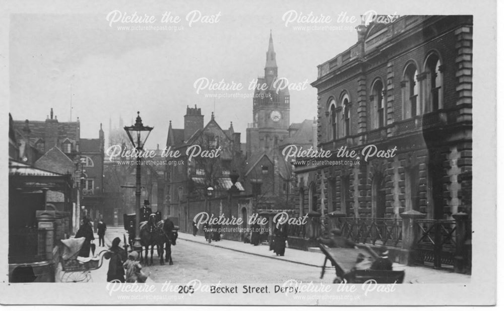 Becket Street View South to Wardwick, Derby, c 1910s