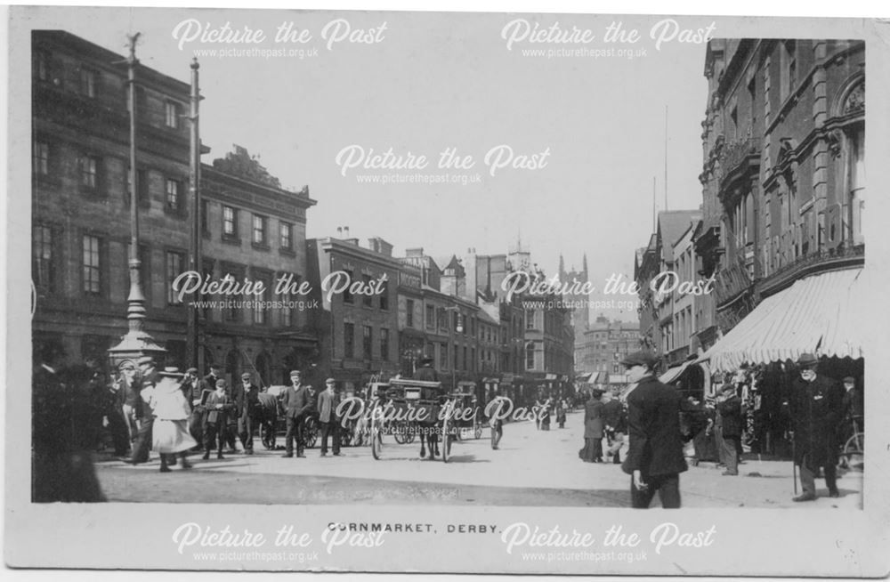 Cornmarket from Victoria Street, Derby, c 1910s