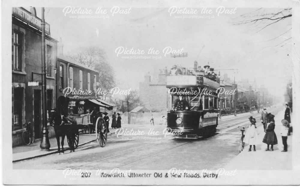 Uttoxeter Old and New Roads, Rowditch, Derby, c 1900