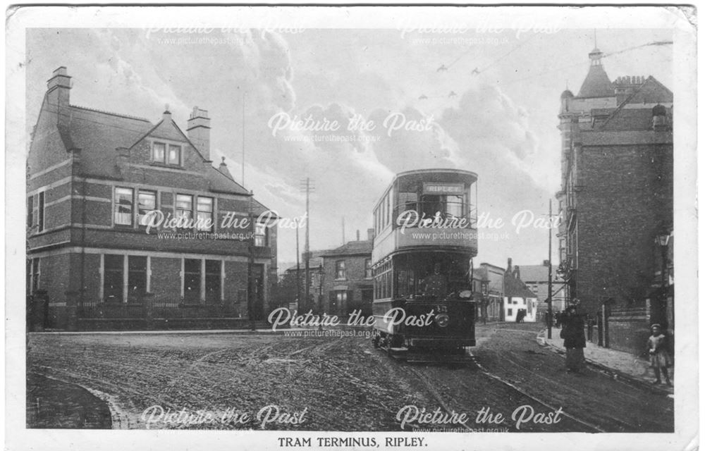 Tram Terminus, Nottingham Road, Ripley, c 1920s