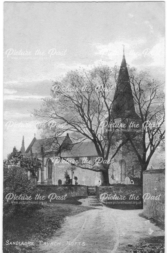 Sandiacre Church, looking south-east from outside the vicarage.