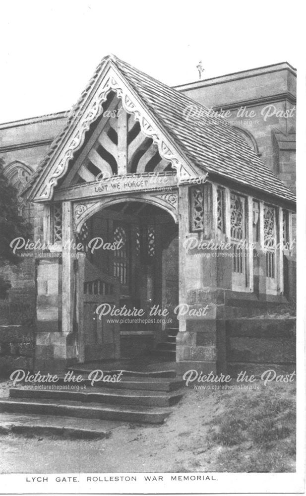 War Memorial Lych Gate, Church Road, Rolleston-on-Dove, c 1920s