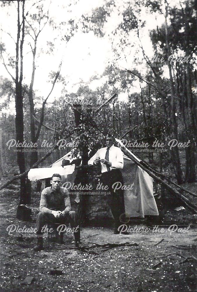 Lawrence Moore from Sutto in Ashfield, Gold prospecting with a friend in Australia, 1932