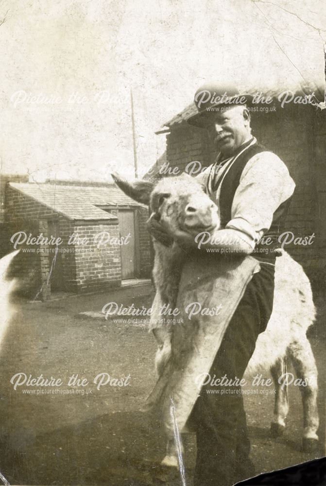 Bill Baldock with his Donkey