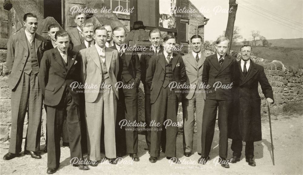 Group of men outside the Chapel, c late 1930s