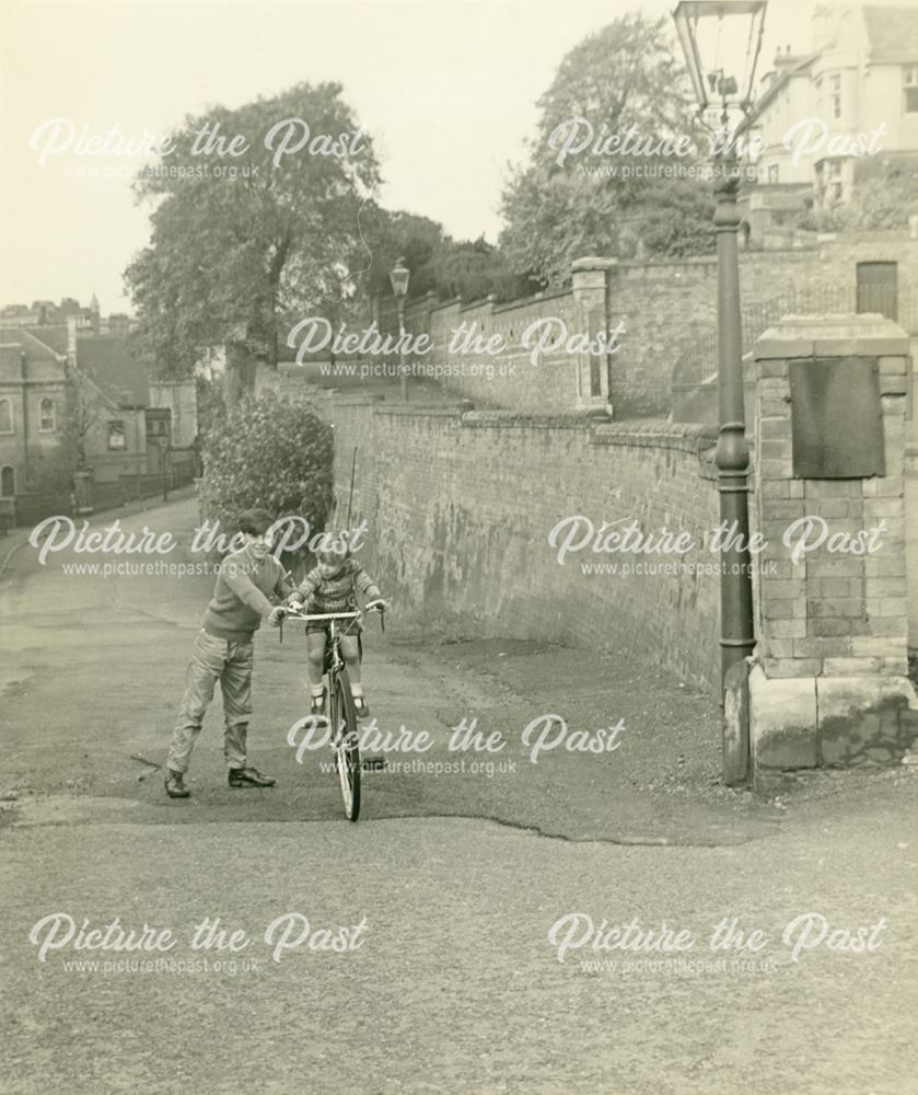 Steve Woodhead and his First Bike, Park Valley, Park, Notingham, c 1959