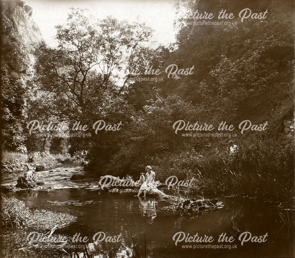 Paddling in Dovedale, Dovedale, c 1930s