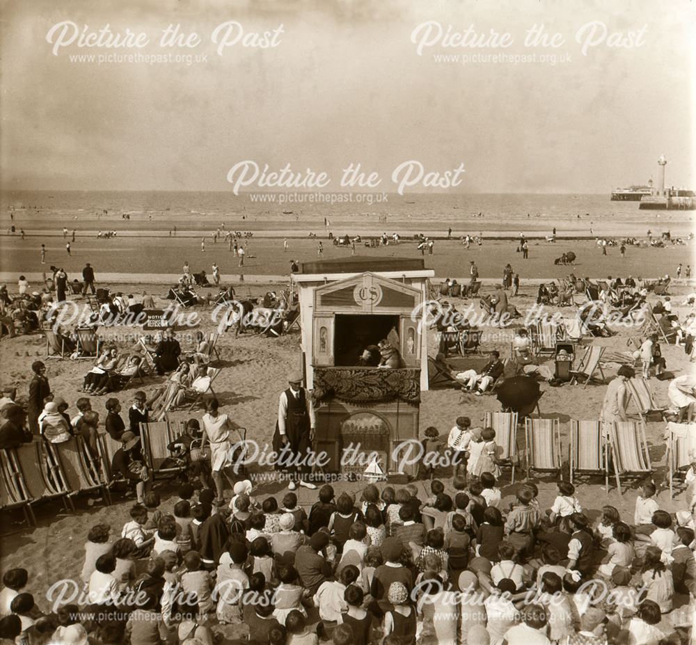 Punch and Judy on the Beach, Seaside, c 1930s