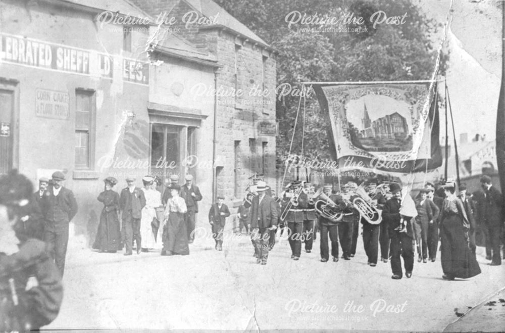 Dronfield Town Brass Band and Church Procession