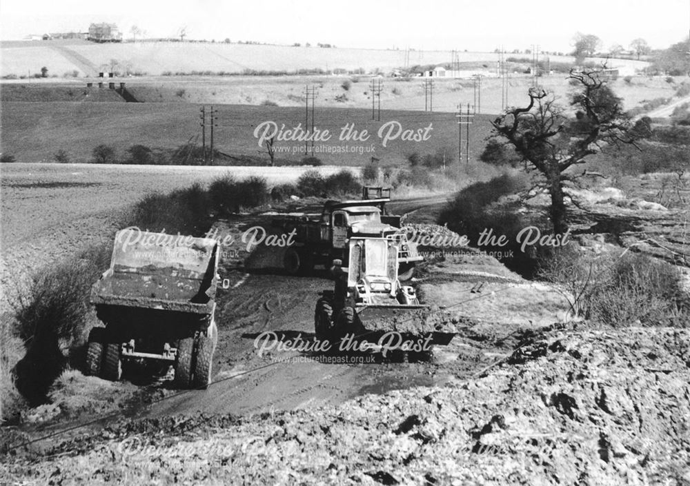 Clearing of a colliery tip landslip, Temple Normanton, 1967