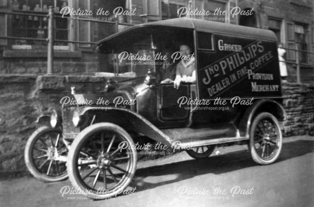 J Phillips' grocery delivery van outside the White Swan