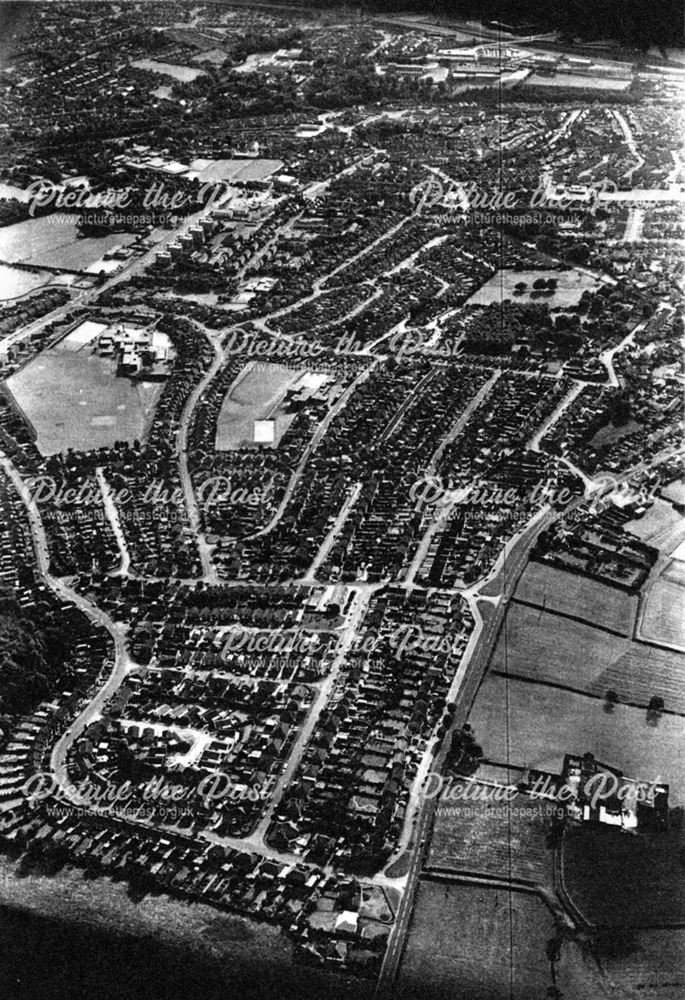 Aerial view over Coal Aston and Dronfield